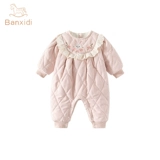 Детский демисезонный комбинезон, флисовый стеганый осенний пуховик для принцессы для младенца для выхода на улицу