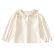 Girls long-sleeved T-shirt spring and autumn 2024 new style childrens bottoming shirt autumn princess autumn baby top
