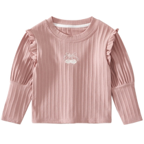 Girls long-sleeved T-shirt spring and autumn 2024 new style baby tops childrens clothing autumn childrens bottoming shirts
