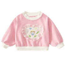 Girls sweatshirts autumn clothes 2024 new fashionable baby girl long-sleeved childrens pullover tops spring and autumn childrens clothes