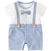 Baby clothes summer clothes newborn baby boy jumpsuit full moon 100 days thin section going out crawling clothes summer clothes