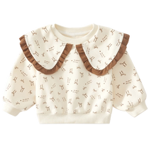 Girls sweatshirt spring and autumn 2024 new style childrens pullover clothes long-sleeved childrens clothing autumn baby tops