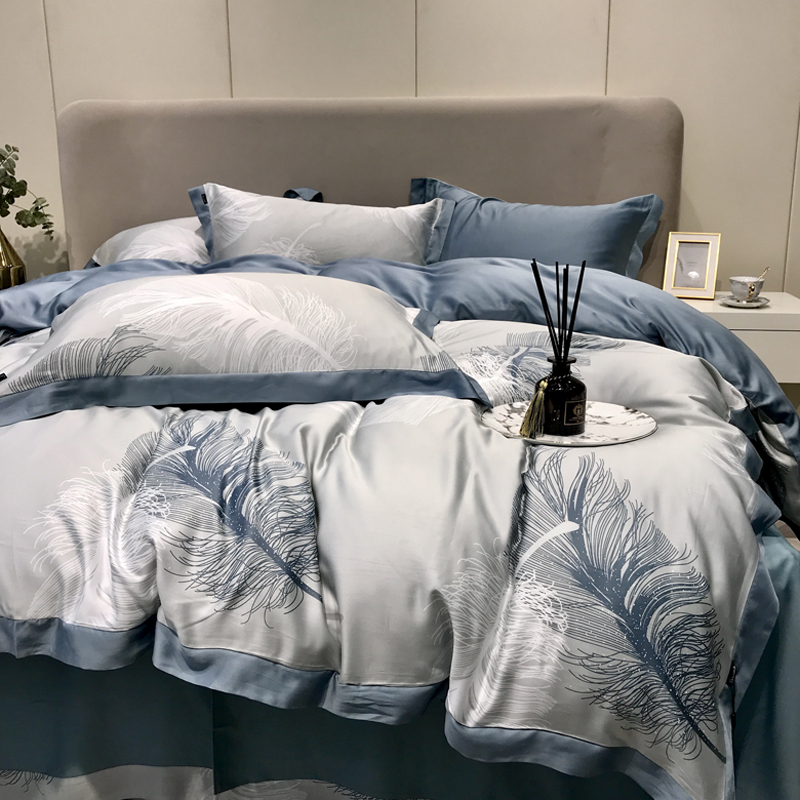 Upscale 80 Heather Four Pieces Of Ice Silk Summer Naked Sleeping Silk Slip Cool Bed Sheets Le Saire Bed Bedding