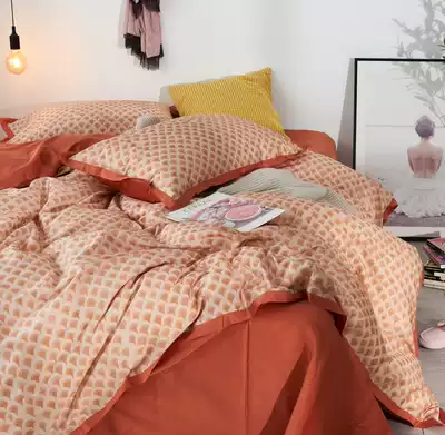 Modern American light luxury 60 long-staple cotton satin digital printing four-piece cotton cotton quilt bedding