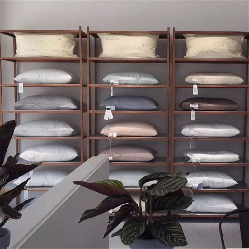 Azure counter pillow single pair cervical vertebrae down velvet pure cotton tencel high elastic hotel pillow core pillow