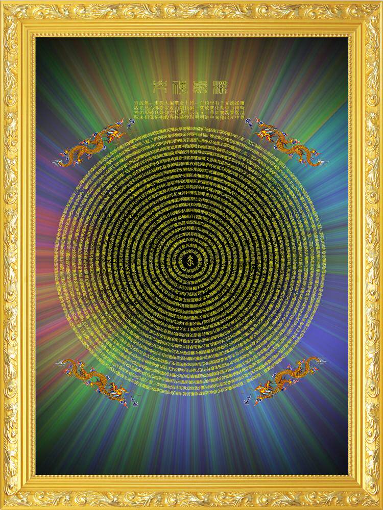Large and small HD Shurangama mantra spell wheel imagination map wall chart Wall painting stickers stickers transparent stickers can be framed