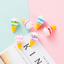 DIY jewelry accessories resin simulation color mini cone ice cream ice cream handmade pendant pendant key chain