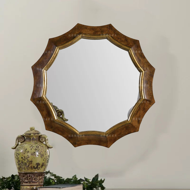 Vigorous Mirror Art Mirror Living Room Decoration Mirror Background Wall Mirror Customize Round Genguan Wall Decoration Mirror