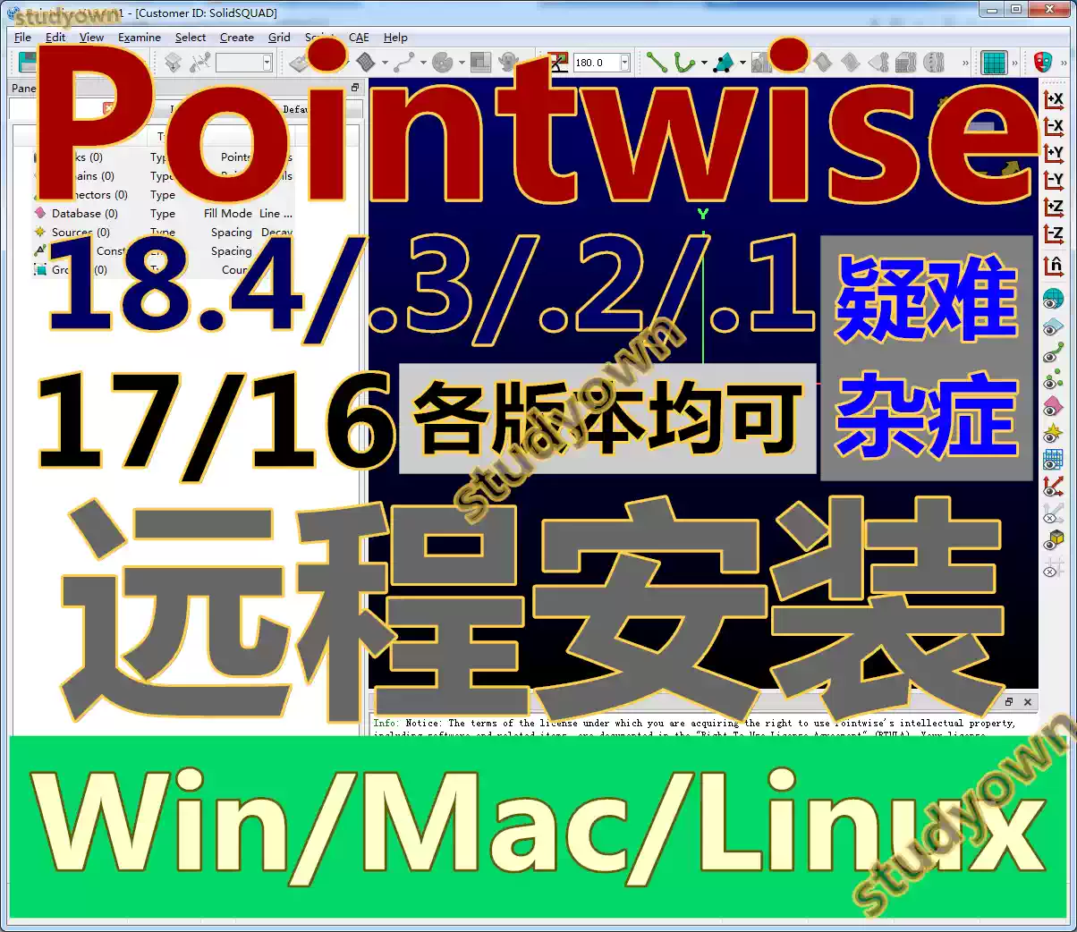 CFD仿真pointwise软件远程安装包成功18.-2024各版本均可安装教程