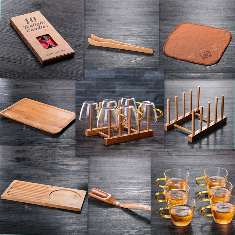 Tianrunhe Tea Ceremony set Gongfu Tea accessories Tea clip Tea clip Tweezers Tea spoon Tea towel Cup holder Tea tray