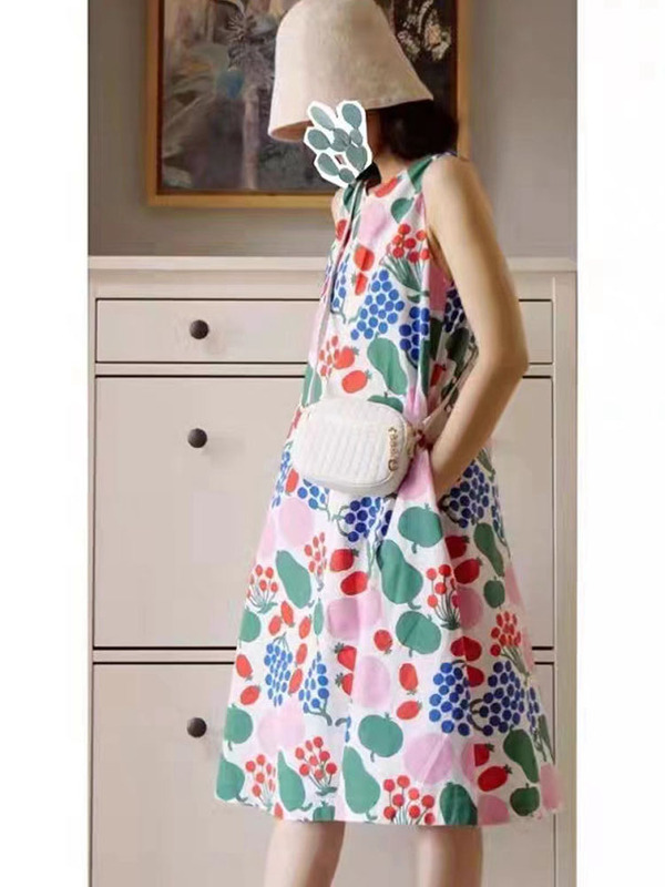 Printed Sleeveless Dress with a Powerful Aura, Women's Summer Wear 2026 New Style, Age-Reducing Design, Loose Vest-Style Mid-Length Dress