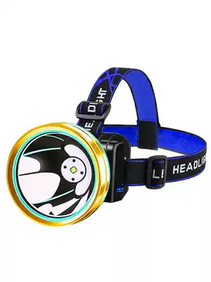 LED headlight charging super bright head-mounted flashlight night fishing yellow light night fishing waterproof miner lamp 3000 m