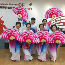 Dance fan opening peony flower petal fan toddler stage show props Yang song square dance fan