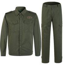 Summer Thin work clothes Mens suit Pure cotton Lawsuit Electrical welders Special work clothes Workers Army Green suit men