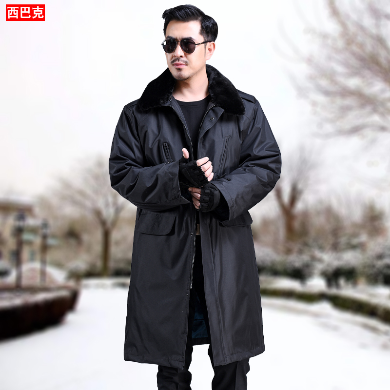 Military cotton coat long version cold-proof men's duty coat uniform winter thickened labor insurance cotton jacket security clothing coat