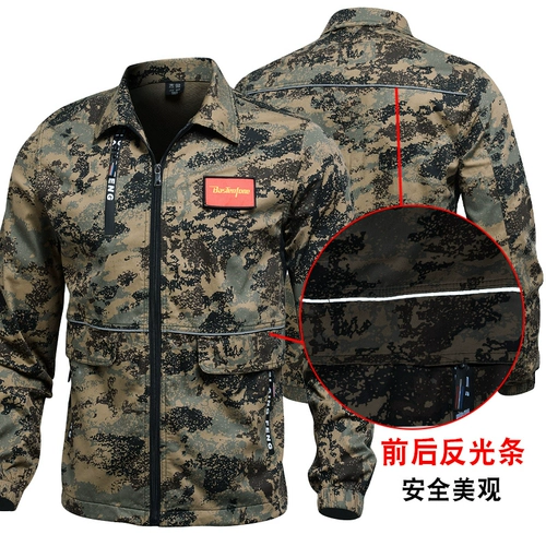 Камуфляжный летний тонкий хлопковый дорожный эластичный комплект для работы для тренировок, рабочая одежда