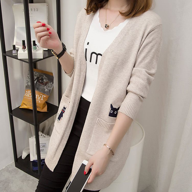 Mid-Length Knitted Cardigan for Women 2024 Spring and Autumn New Sweater Coat Loose Fit Age-Reducing Autumn and Winter Versatile Slimming Top Mid-Length Knitted Cardigan for Women 2024 Spring and Autumn New Sweater Coat Loose Fit Age-Reducing Autumn and Winter Versatile Slimming Top