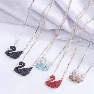 洛世奇天鹅项链跳动的心锁骨链