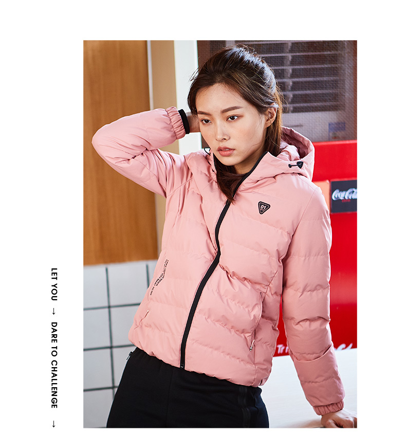Áo khoác thể thao nữ Hongxing Erke áo khoác cotton nữ 2019 mùa thu đông mới Áo khoác thể thao nữ ấm áp và chống gió - Quần áo độn bông thể thao áo lông vũ lining