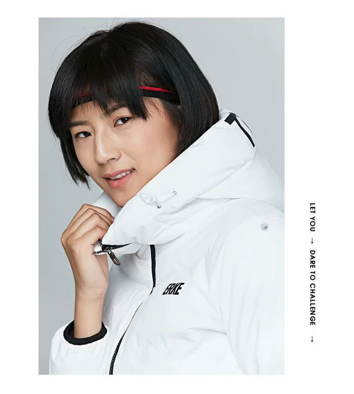 Quần áo cotton thể thao nữ Hongxing Erke 2018 thu đông mới giản dị ấm áp thể thao nhẹ xuống áo khoác nữ