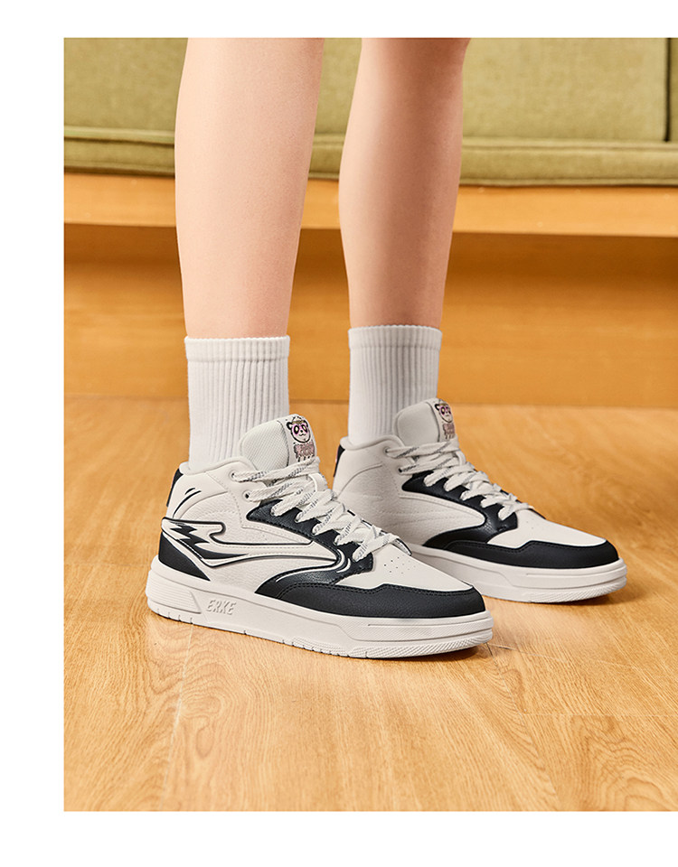 обувь на тонкой подошве ( для скейтборда ) 电池熊猫鸿星尔克板鞋休闲 𫔮高筒女鞋夏季2025新款鞋子厚底运动鞋女 The Erke