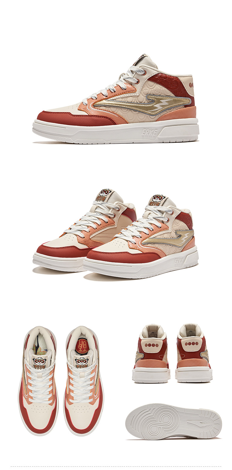 обувь на тонкой подошве ( для скейтборда ) 电池熊猫鸿星尔克板鞋休闲 𫔮高筒女鞋夏季2025新款鞋子厚底运动鞋女 The Erke