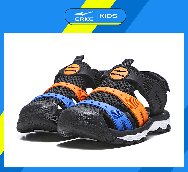 Giày dép trẻ em Hongxing Erke mùa hè cho bé trai Giày đi biển ngoài trời 2019 Velcro trẻ em học sinh dép mềm thoáng khí - Giày dép trẻ em / Giầy trẻ giày bitis trẻ em nữ