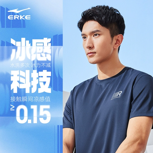 Мужская летняя спортивная шелковая быстросохнущая футболка, короткий рукав