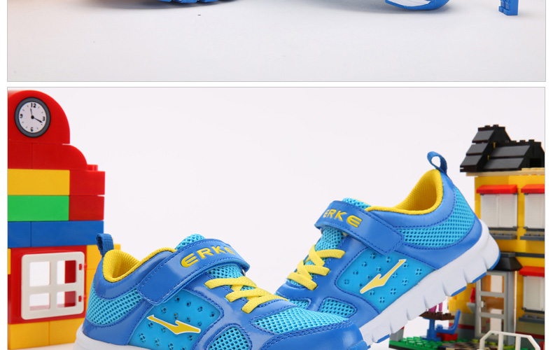 Hongxing Erke trẻ em của giày nam Velcro mùa xuân lưới giày thoáng khí chàng trai giản dị giày thể thao thanh niên giày giày thể thao cho bé trai
