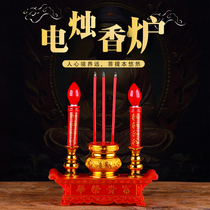 Electric candle LED light bulb riches and glory for Buddha Worship God Guanyin Temple Guan Gong electronic incense burner candlestick household lamp holder