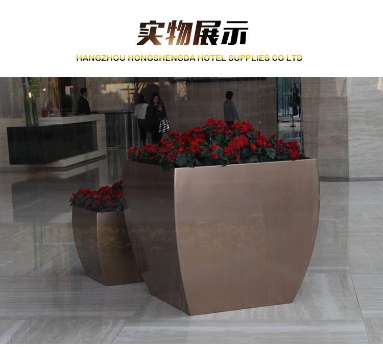 Thép không gỉ sơn tùy chỉnh mall xây dựng văn phòng tài sản hoa làm vườn bình hoa hoa kệ chậu hoa chậu sứ trồng cây cỡ lớn