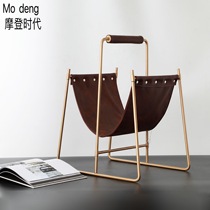 Nordic modern minimalist model room newspaper rack magazine rack storage rack ornaments desktop utility basket Villa decorations