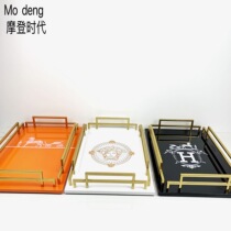 European American family living room coffee table rectangular tray tea tray decoration neoclassical model room bed decorations