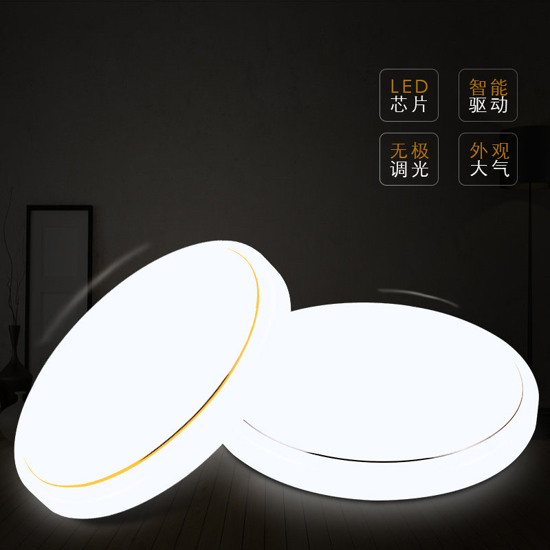 LED ceiling lamp Household modern simple round bedroom Kitchen Dining room Living room Balcony pavilion long 5 years blow molding