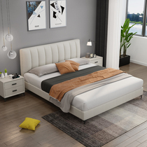 Castel cloth art bed Nordic technology cloth bed modern simple double master bedroom light luxury solid wood disposable nano soft bag