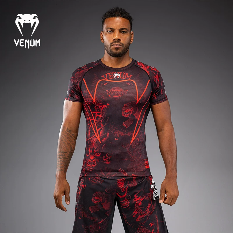 VENUM Venom 20-й юбилей короткие рукава против износа фитнес лосины бокс спортивная одежда