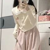 Милый короткий приталенный кардиган, осенняя демисезонная куртка, трикотажная кукла, свитер, новая коллекция