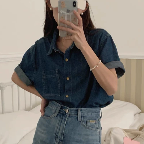 Летняя ретро дизайнерская рубашка для отдыха, в корейском стиле, оверсайз, короткий рукав