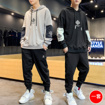Mens Set Spring 2020 New Korean Fashion Leisure Sports Tide Brand Spring and Autumn Hooded Sweats Mens Clothes