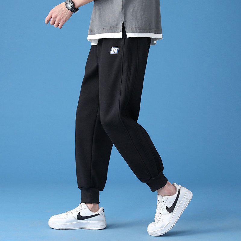 Leisure pants for men summer thin Korean edition trend in hundred and loose beam footwear nine-point casual sweatpants