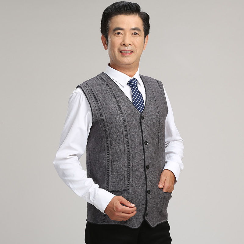 Áo len trung niên và tuổi già áo len len dệt kim áo khoác len mỏng
