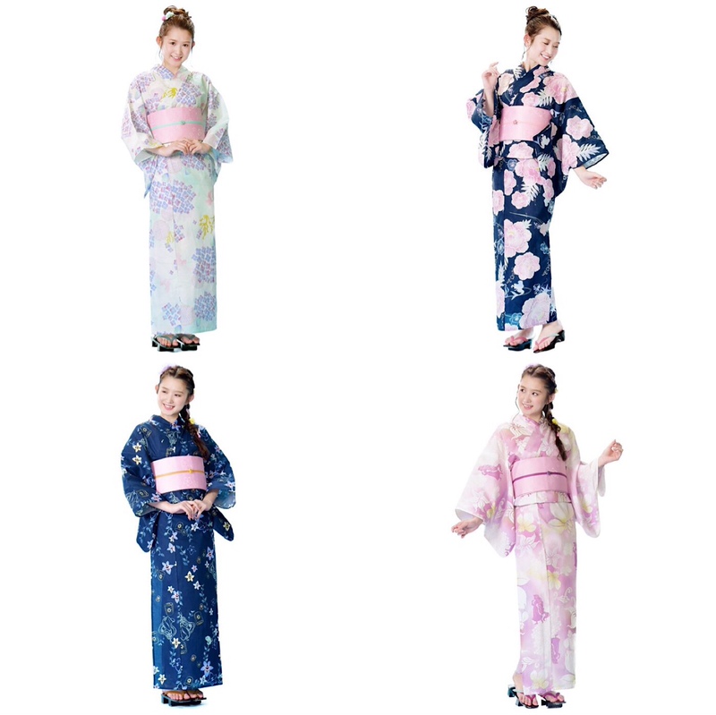 Jialing Kimono House Japanese Kimono Yukata for Women Traditional Style Pure Cotton Fabric Fireworks Festival Jialing Kimono House Japanese Kimono Yukata for Women Traditional Style Pure Cotton Fabric Fireworks Festival