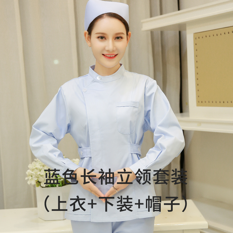 dài tay bảo hộ lao động màu hồng màu xanh ngắn tay mùa hè mỏng áo trắng y tá của phụ nữ Uniform Chia Set Hai mảnh của