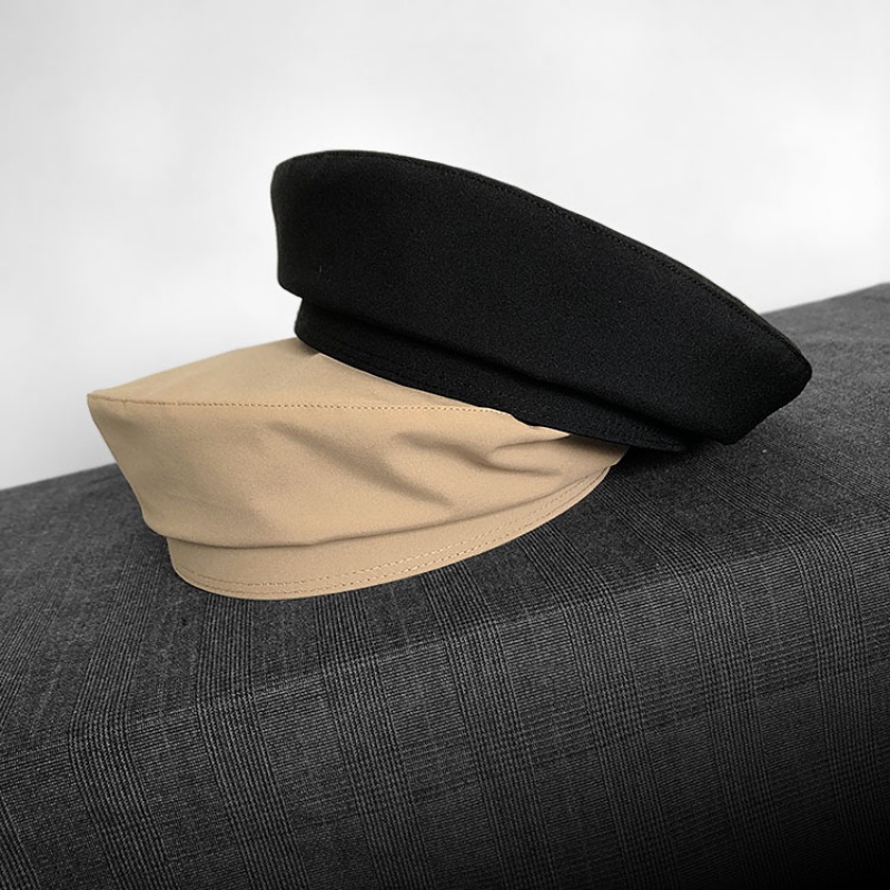 Beret female black beret does not stick to gray small head circumference black painter hat summer thin beret retro British