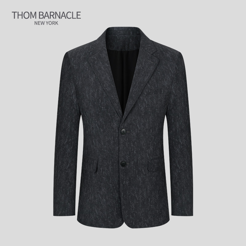 THOM BARNACLE official autumn new men's tie-dyed corduroy all-match slim suit jacket