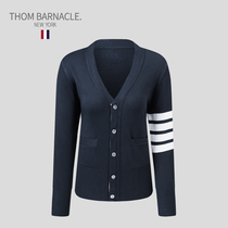  THOM BARNACLE official KNITTED CARDIGAN WOMENs TRENDY FOUR-bar SLIM-fit couple CASUAL sweater