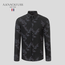 AKNACKFUSS light luxury Tide brand shirt men 2021 New slim print Korean business handsome casual inch shirt