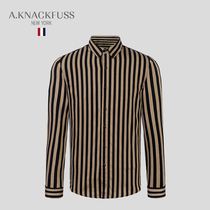 AKNACKFUSS light luxury Tide brand shirt men 2021 new fashion slim stripe texture business casual inch shirt