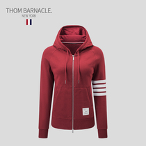  THOM BARNACLE OFFICIAL SWEATER WOMENs NATIONAL TIDE TB FOUR-bar hooded LOOSE SPORTS CASUAL TOP
