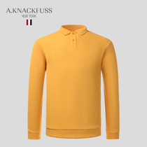 AKNACKFUSS official sweater men solid color casual base shirt long sleeve Korean slim Joker polo shirt